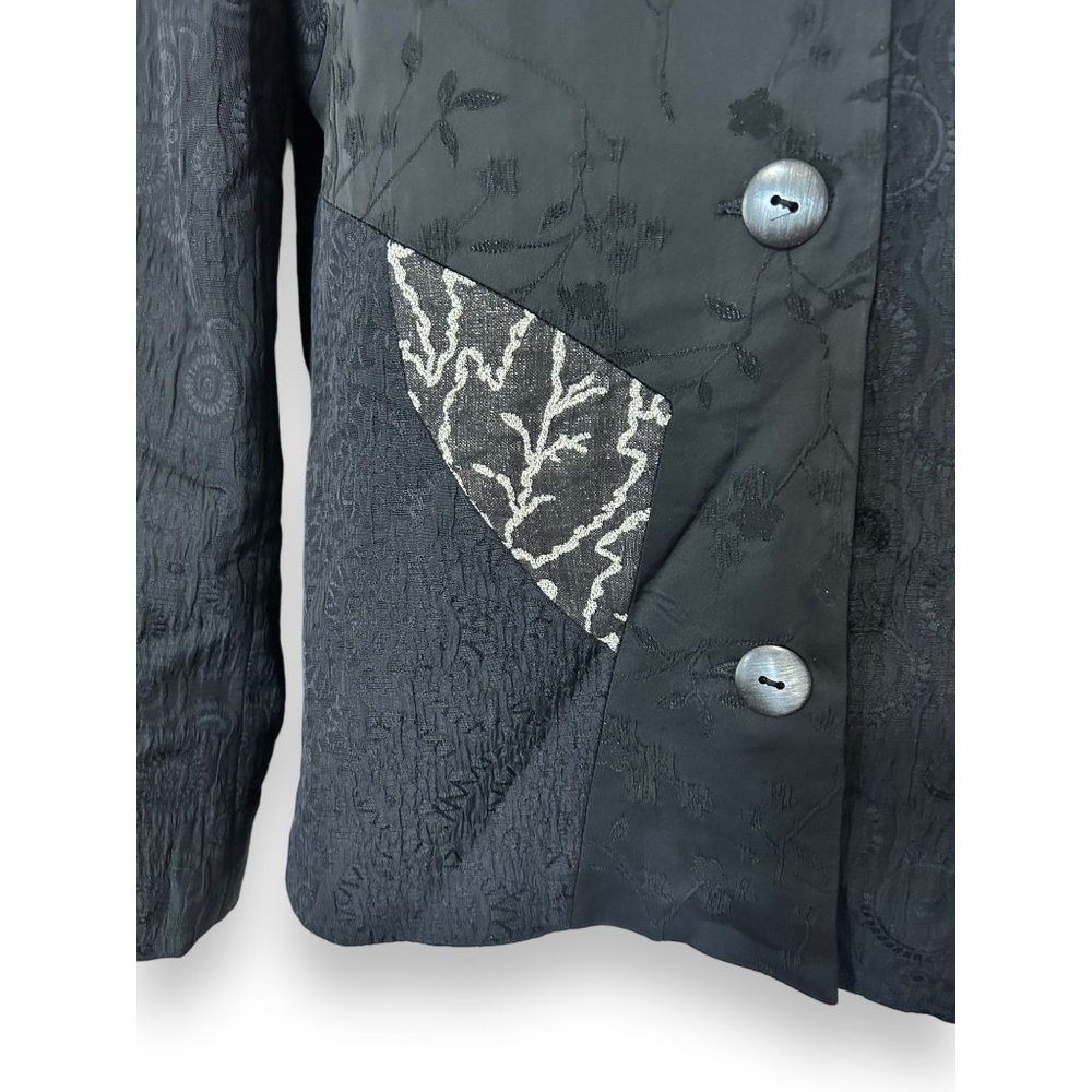 Canvasbacks Black Mixed Print Textured Blazer Jac… - image 4